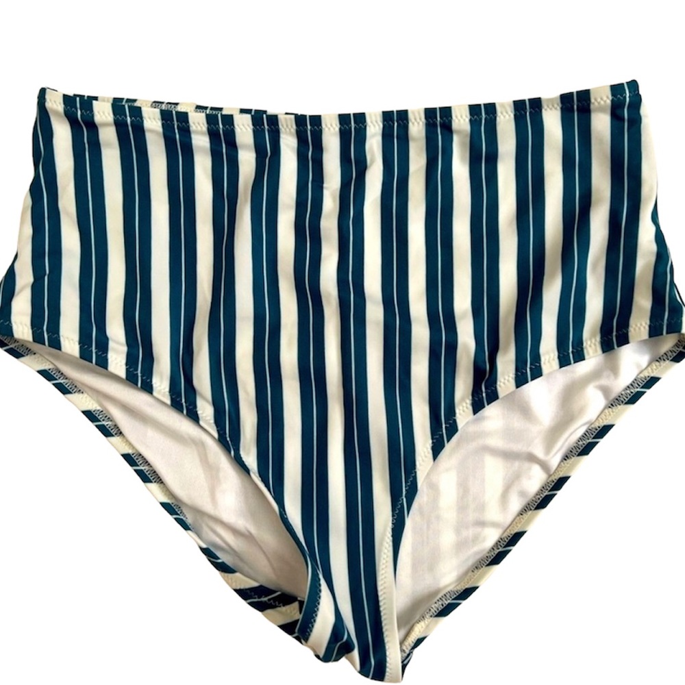 Old Navy Highwaisted Swimsuit Bottom - Teal & White MEDIUM